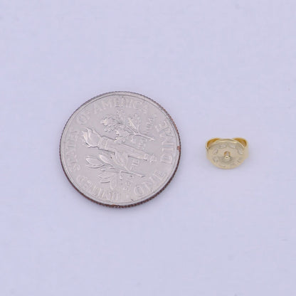 Gold Earring Backs for Studs Hypoallergenic Earring Backs Replacements Posts for Diamond Studs Droopy Secure Locking Earring Backs, 5mm K-353