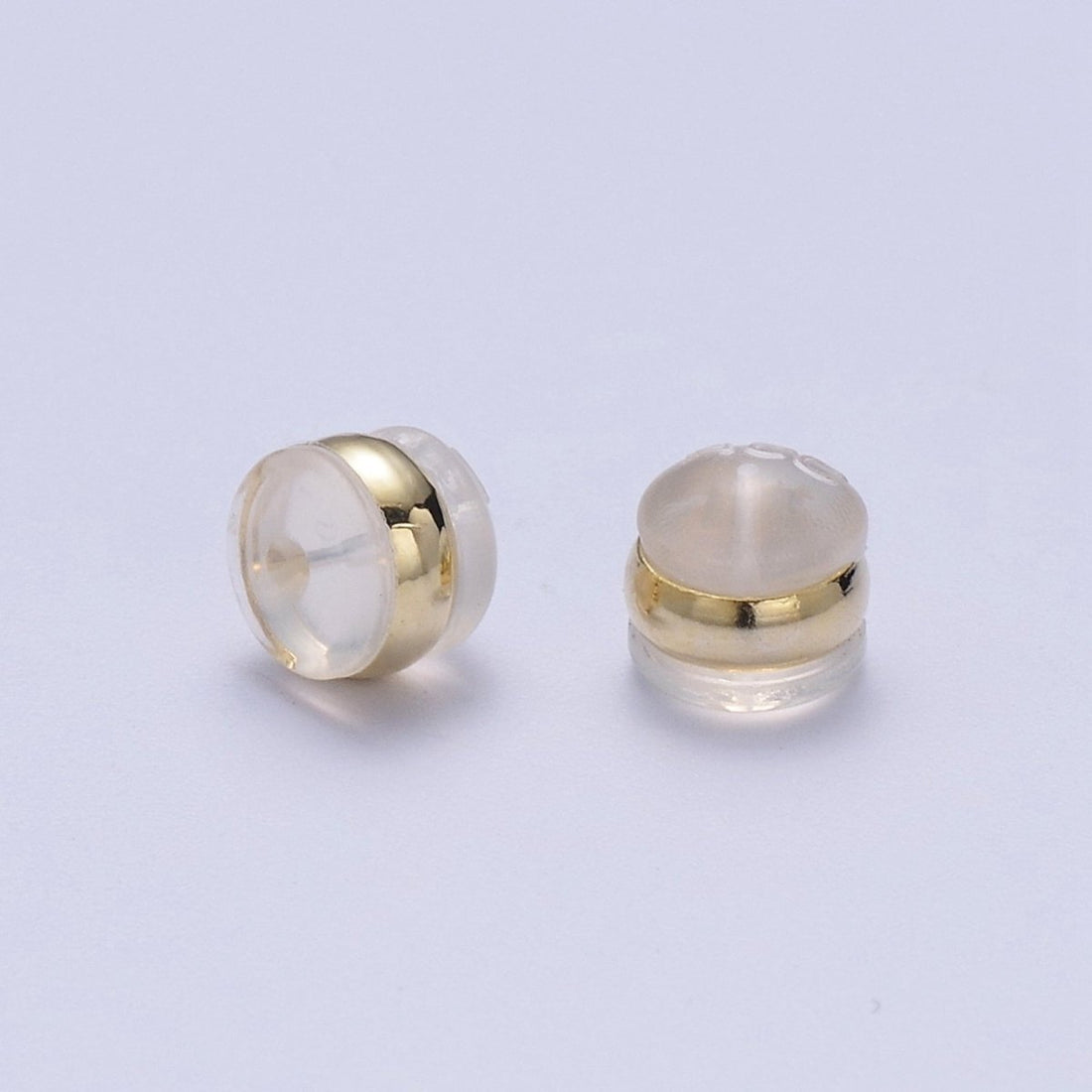 Gold Earring Backs Soft Clear Silicone Padded Mushroom Safety Grip Earring Backings Secure Hypoallergenic Pierced Studs K-211 K-214