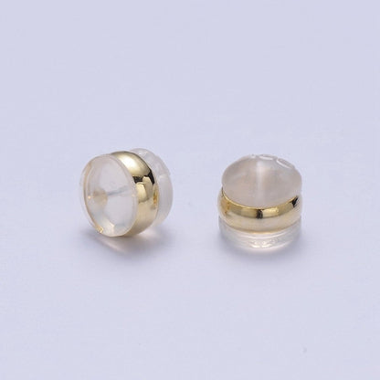 Gold Earring Backs Soft Clear Silicone Padded Mushroom Safety Grip Earring Backings Secure Hypoallergenic Pierced Studs K-211 K-214