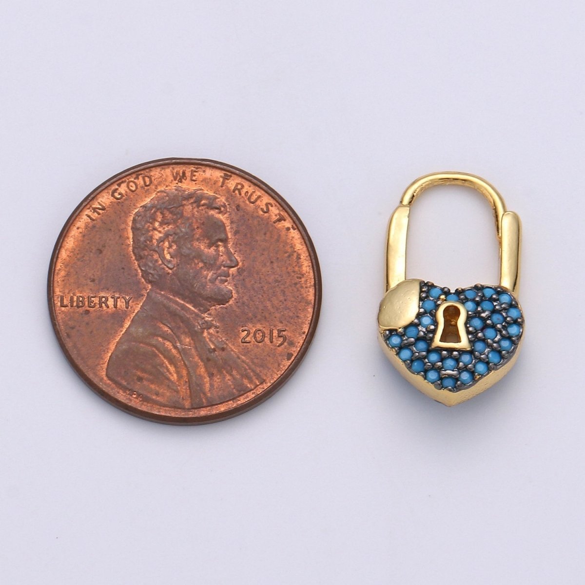 Gold earrings with Cz padlock charm, Heart Lock Charm Gold Mini Hoops Micro Pave Czl Hoops Minimalist and everyday use hoops K-627 - K-632
