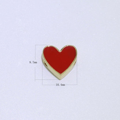 Gold Enamel Spacer Beads, Symbol Beads, Ampersand Beads Heart Star Pink Red Enamel Beads for Bracelet Necklace Component 8mm,10mm B-516 to B-521