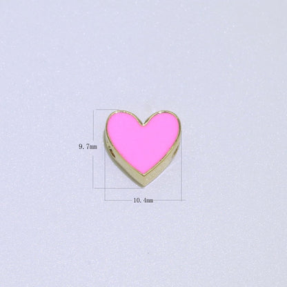 Gold Enamel Spacer Beads, Symbol Beads, Ampersand Beads Heart Star Pink Red Enamel Beads for Bracelet Necklace Component 8mm,10mm B-516 to B-521
