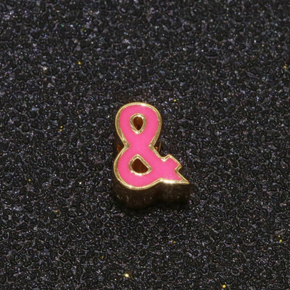 Gold Enamel Spacer Beads, Symbol Beads, Ampersand Beads Heart Star Pink Red Enamel Beads for Bracelet Necklace Component 8mm,10mm B-516 to B-521