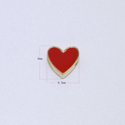Gold Enamel Spacer Beads, Symbol Beads, Ampersand Beads Heart Star Pink Red Enamel Beads for Bracelet Necklace Component 8mm,10mm B-516 to B-521