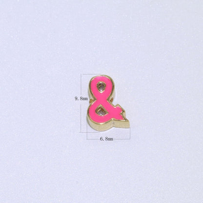 Gold Enamel Spacer Beads, Symbol Beads, Ampersand Beads Heart Star Pink Red Enamel Beads for Bracelet Necklace Component 8mm,10mm B-516 to B-521