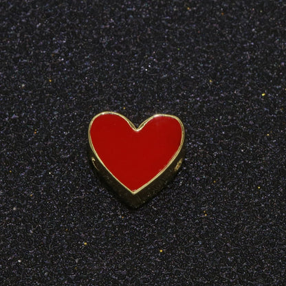 Gold Enamel Spacer Beads, Symbol Beads, Ampersand Beads Heart Star Pink Red Enamel Beads for Bracelet Necklace Component 8mm,10mm B-516 to B-521