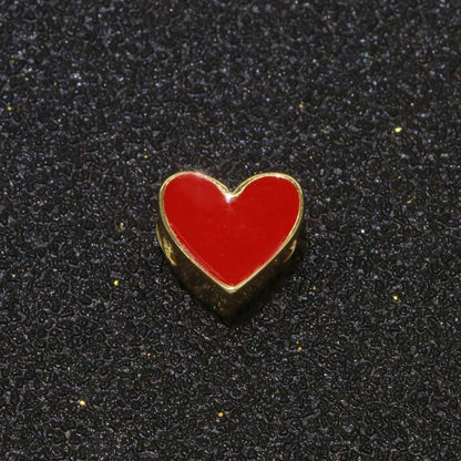 Gold Enamel Spacer Beads, Symbol Beads, Ampersand Beads Heart Star Pink Red Enamel Beads for Bracelet Necklace Component 8mm,10mm B-516 to B-521