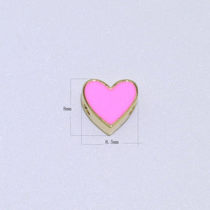 Gold Enamel Spacer Beads, Symbol Beads, Ampersand Beads Heart Star Pink Red Enamel Beads for Bracelet Necklace Component 8mm,10mm B-516 to B-521