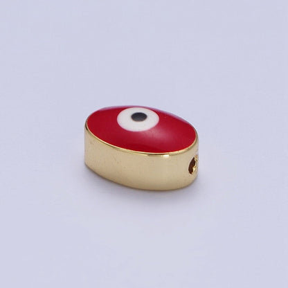 Gold Evil Eye Bead Spacer for Bracelet Red / Purple Eye Bead | B-671