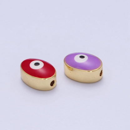 Gold Evil Eye Bead Spacer for Bracelet Red / Purple Eye Bead | B-671