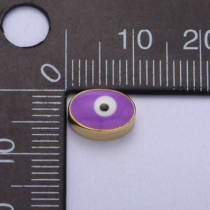 Gold Evil Eye Bead Spacer for Bracelet Red / Purple Eye Bead | B-671