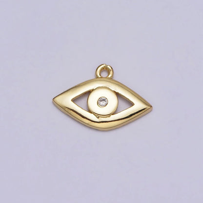 Gold Evil Eye Clear CZ Minimalist Add-On Mini Charm | AC208