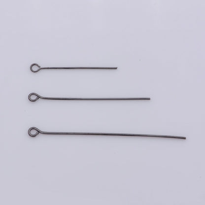Gold Eye Pin Open Eyepins Headpins 0.5mm (24 Gauge) by 25, 35, 45mm Jewelry Making Craft Supply DIY Finding L-548 L-554 L-555