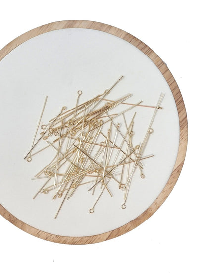 Gold Eye Pin Open Eyepins Headpins 0.5mm (24 Gauge) by 25, 35, 45mm Jewelry Making Craft Supply DIY Finding L-548 L-554 L-555