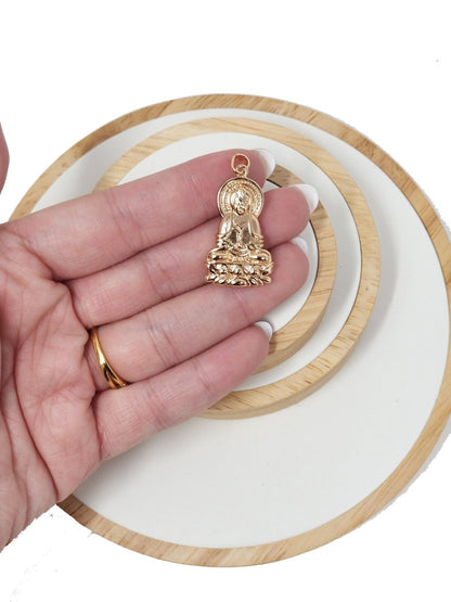 Gold Fill Buddha Religious Pendant for DIY Jewelry Making H-503