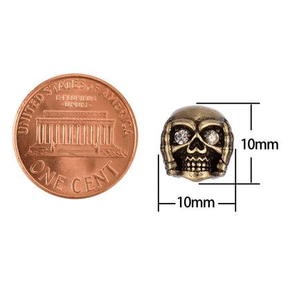 Gold Filled 10mm Antique Skull Head Spacer Bead | B-015