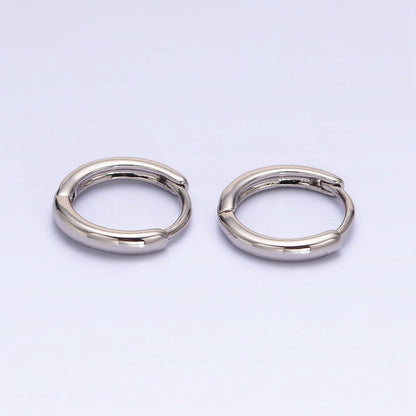 Gold Filled 13mm Minimalist Thin Huggie Earrings in Silver &amp; Rose Gold | AD1347 AD1348 AD1056