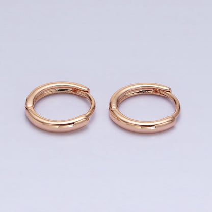 Gold Filled 13mm Minimalist Thin Huggie Earrings in Silver &amp; Rose Gold | AD1347 AD1348 AD1056