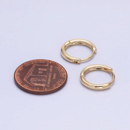 Gold Filled 13mm Minimalist Thin Huggie Earrings in Silver &amp; Rose Gold | AD1347 AD1348 AD1056
