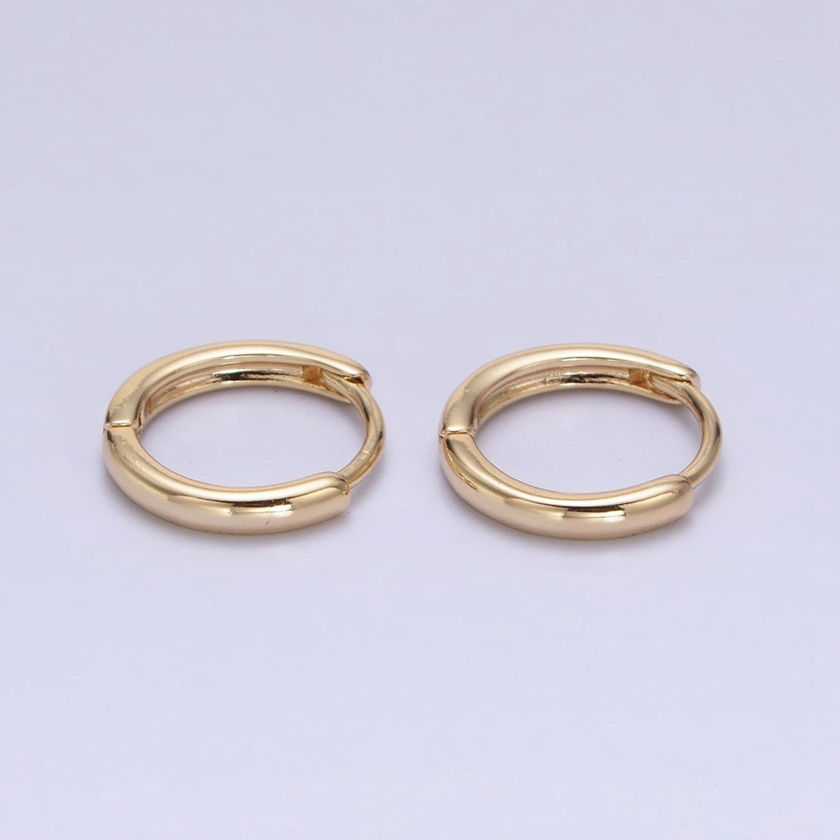 Gold Filled 13mm Minimalist Thin Huggie Earrings in Silver &amp; Rose Gold | AD1347 AD1348 AD1056