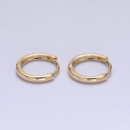 Gold Filled 13mm Minimalist Thin Huggie Earrings in Silver &amp; Rose Gold | AD1347 AD1348 AD1056