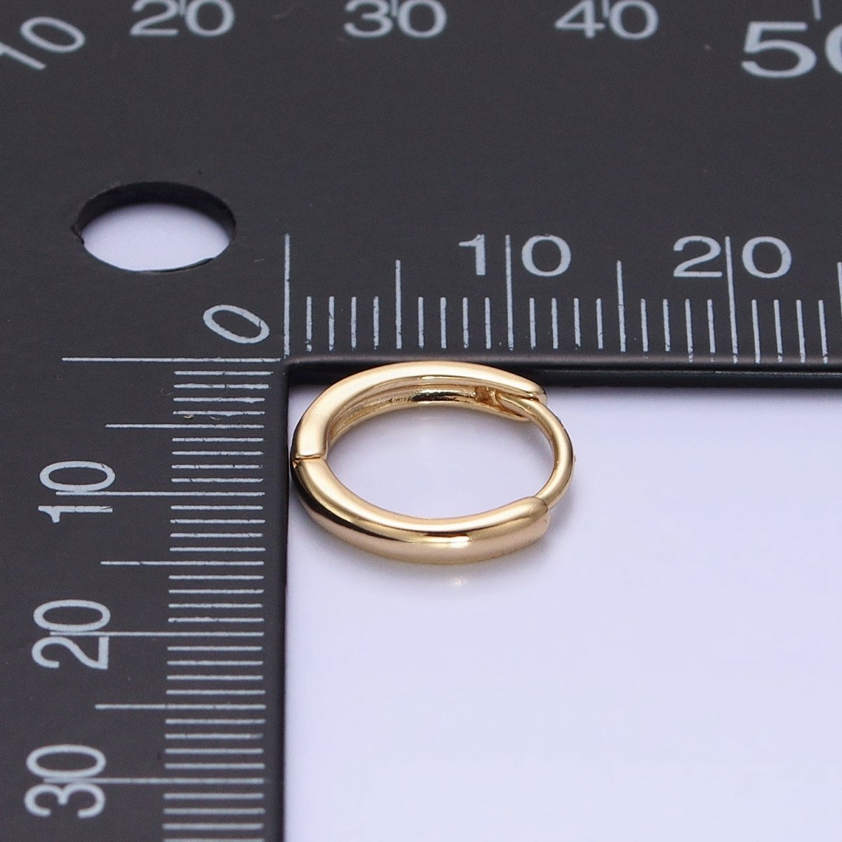 Gold Filled 13mm Minimalist Thin Huggie Earrings in Silver &amp; Rose Gold | AD1347 AD1348 AD1056