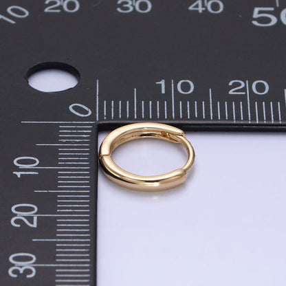 Gold Filled 13mm Minimalist Thin Huggie Earrings in Silver &amp; Rose Gold | AD1347 AD1348 AD1056