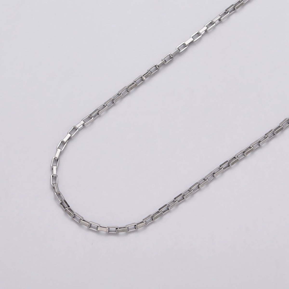 Gold Filled 1.5mm Rectangular Long Box Paperclip Chain By Yard in Gold &amp; Silver | ROLL-1029, ROLL-1110