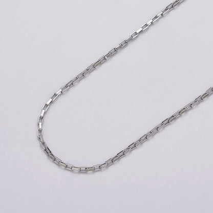 Gold Filled 1.5mm Rectangular Long Box Paperclip Chain By Yard in Gold &amp; Silver | ROLL-1029, ROLL-1110