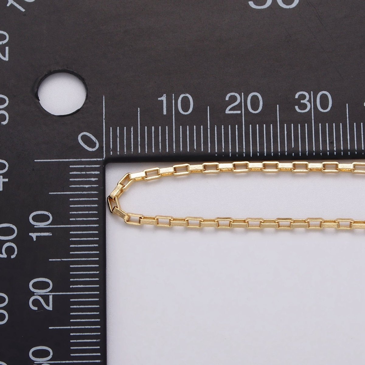 Gold Filled 1.5mm Rectangular Long Box Paperclip Chain By Yard in Gold &amp; Silver | ROLL-1029, ROLL-1110