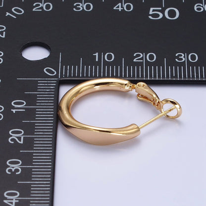 Gold Filled 20mm Rounded Geometric Hinge Hoop Earrings in Gold &amp; Silver | AB553 AB554