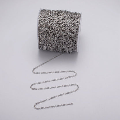 Gold Filled 2.2mm Cable Minimalist Dainty Unfinished Chain by Yard in Gold &amp; Silver | ROLL-1036, ROLL-1099 Clearance Pricing