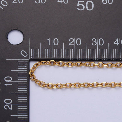 Gold Filled 2.3mm Flat Cable Link Gold, Silver Unfinished Chain | ROLL-885, ROLL-886 Clearance Pricing