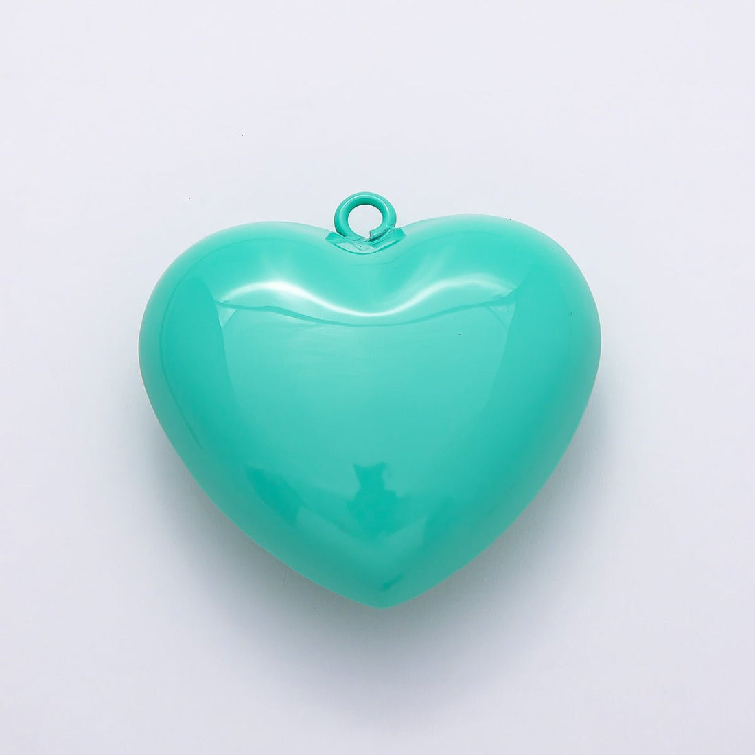 Gold Filled 40mm Blue Teal Enamel Chubby Heart Love 3D Multidimensional Charm | Charms-00847