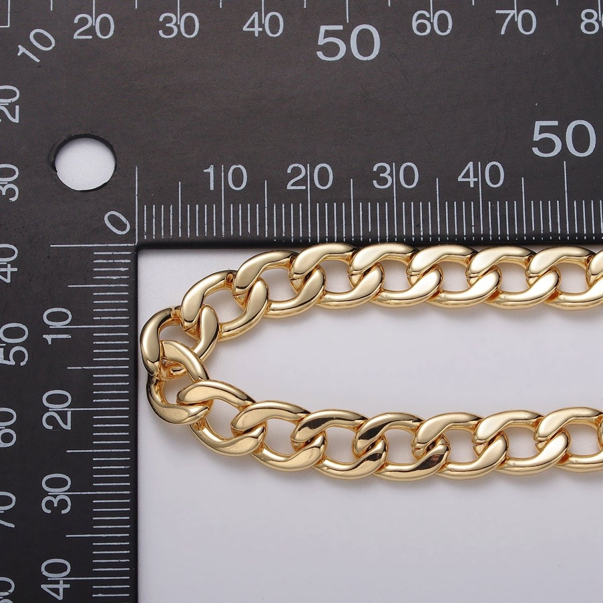 Gold Filled 7.8mm Flat Curb Figaro Unfinished Silver Statement Chain by Yard in Gold &amp; Silver | ROLL-1049, ROLL-1111 Clearance Pricing
