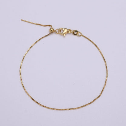 Gold Filled 8.5 long Chain with Lobster Clasp For DIY Jewelry Making Bracelet Anklet  L-206~L-209