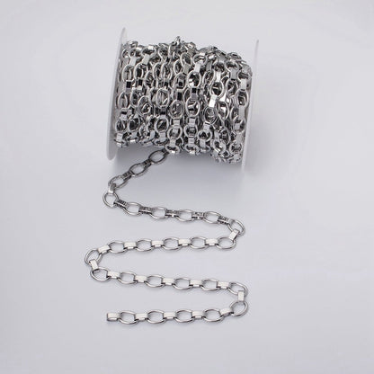 Gold Filled 9.3mm Cable Wide Link Unfinished Chain by Yard in Gold &amp; Silver | ROLL-1092 ROLL-1199 Clearance Pricing