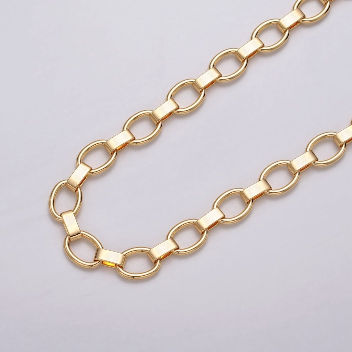 Gold Filled 9.3mm Cable Wide Link Unfinished Chain by Yard in Gold &amp; Silver | ROLL-1092 ROLL-1199 Clearance Pricing