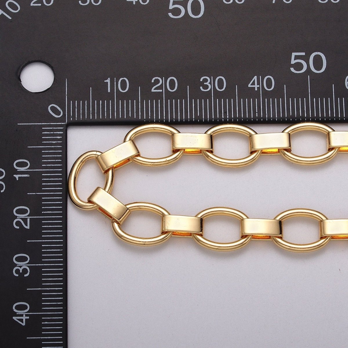 Gold Filled 9.3mm Cable Wide Link Unfinished Chain by Yard in Gold &amp; Silver | ROLL-1092 ROLL-1199 Clearance Pricing