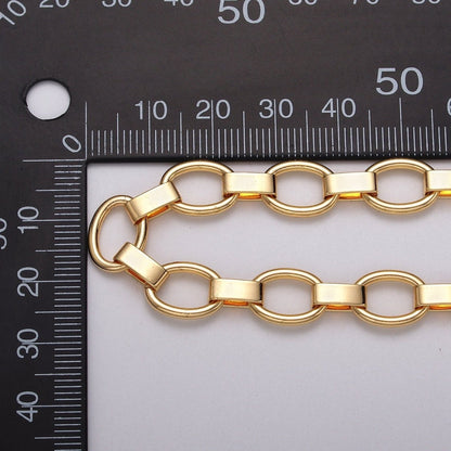 Gold Filled 9.3mm Cable Wide Link Unfinished Chain by Yard in Gold &amp; Silver | ROLL-1092 ROLL-1199 Clearance Pricing