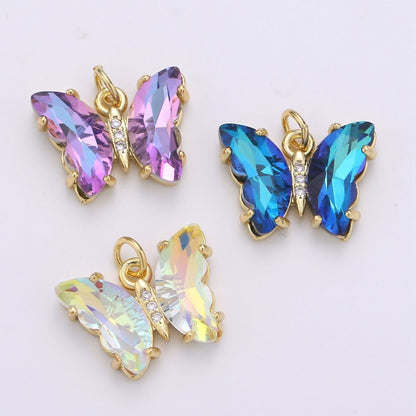 Gold Filled Acrylic Butterfly Charm E-023 E-025 E-326 - E-330
