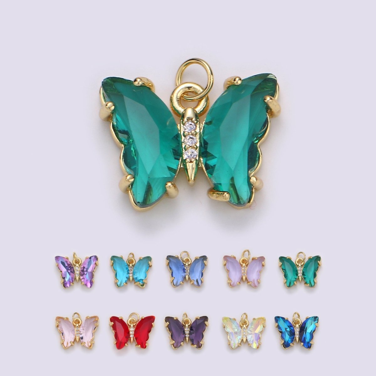 Gold Filled Acrylic Butterfly Charm E-023 E-025 E-326 - E-330