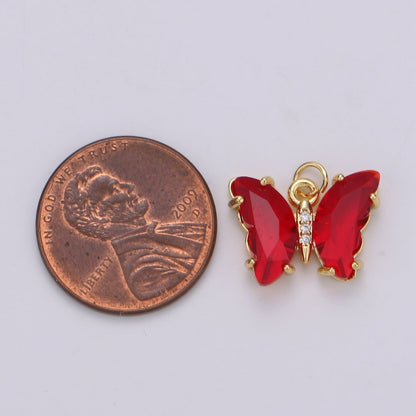 Gold Filled Acrylic Butterfly Charm E-023 E-025 E-326 - E-330