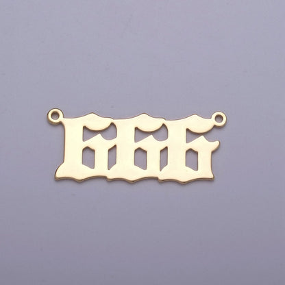 Gold Filled Angel Number Charm Connector Lucky Number for Necklace Bracelet Component G-622~G-626