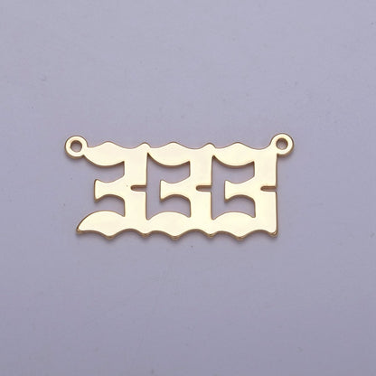 Gold Filled Angel Number Charm Connector Lucky Number for Necklace Bracelet Component G-622~G-626