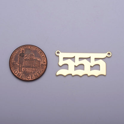 Gold Filled Angel Number Charm Connector Lucky Number for Necklace Bracelet Component G-622~G-626