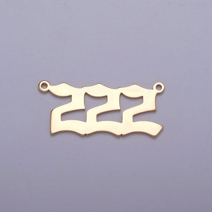 Gold Filled Angel Number Charm Connector Lucky Number for Necklace Bracelet Component G-622~G-626
