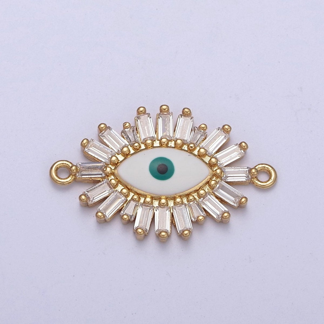 Gold Filled Baguette Evil Eye Charm Connector Y-629