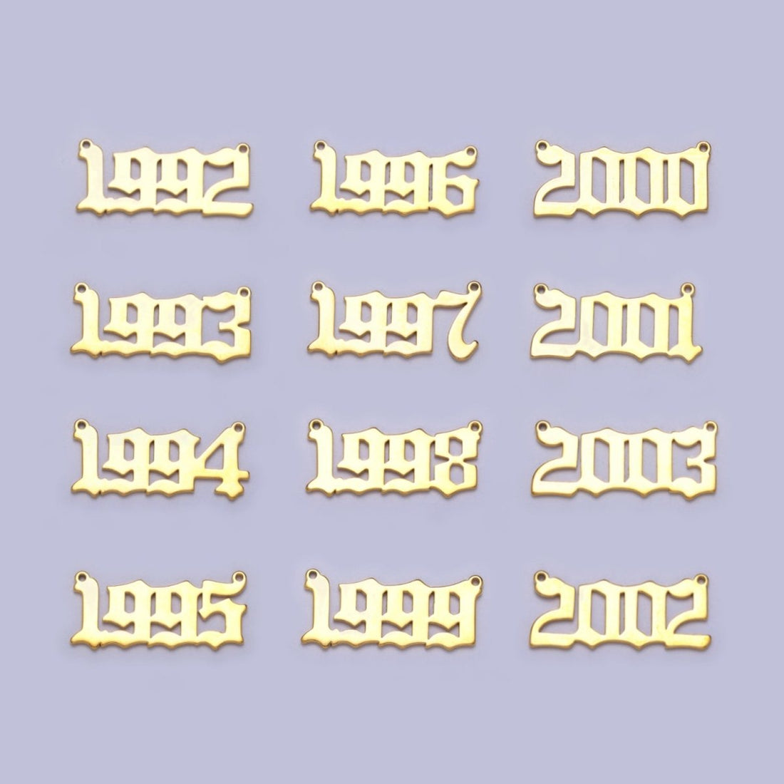 Gold Filled Birth Year Charm Connector Birthday Number Anniversary Old English Number Link Connector for Necklace Bracelet Component Y-690-Y-700