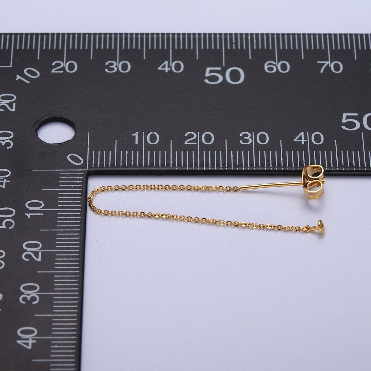 Gold Filled Cable Rolo Chain Long Threader Earrings in Gold &amp; Silver   K-201 K-204